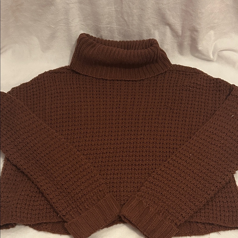 Rust Orange/Brown Turtleneck Sweater